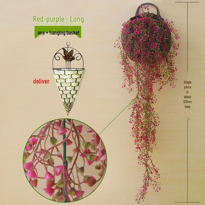 Golden Bell Willow Artificial Trailing Flower Vine for Indoor Wall Decoration