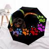1pc Dachshund Love Heart Paw Prints Umbrella with Plastic Handle,Suitable for All Seasons Home Travel Outdoor UmbrellaDD1452