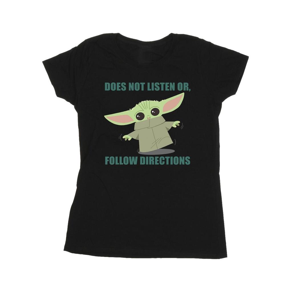 Star Wars Womens/Ladies The Mandalorian Grogu Does Not Listen Cotton T-Shirt
