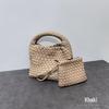 Niche Handwoven Phone and Coin Crossbody Bag: Mother-Child Collection