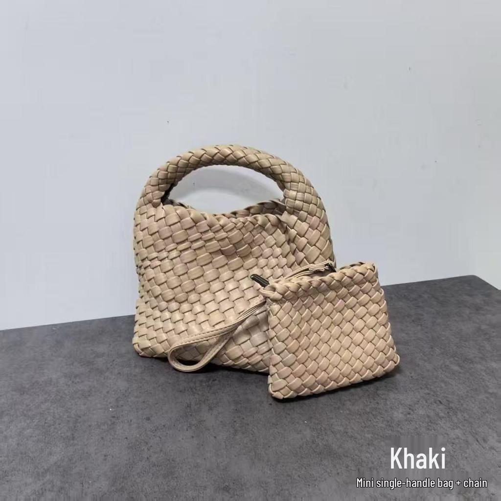 Niche Handwoven Phone and Coin Crossbody Bag: Mother-Child Collection