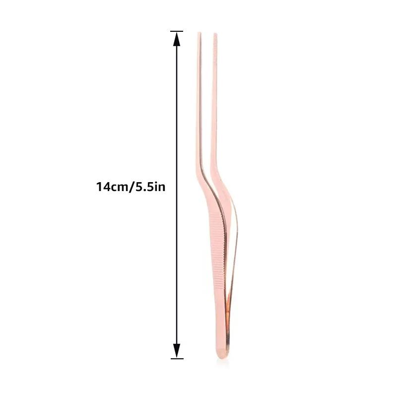 6/8/12-Inch Kitchen Tongs, Stainless Steel Culinary Precision Tweezers BBQ Tongs - Food Styling Baking Decor