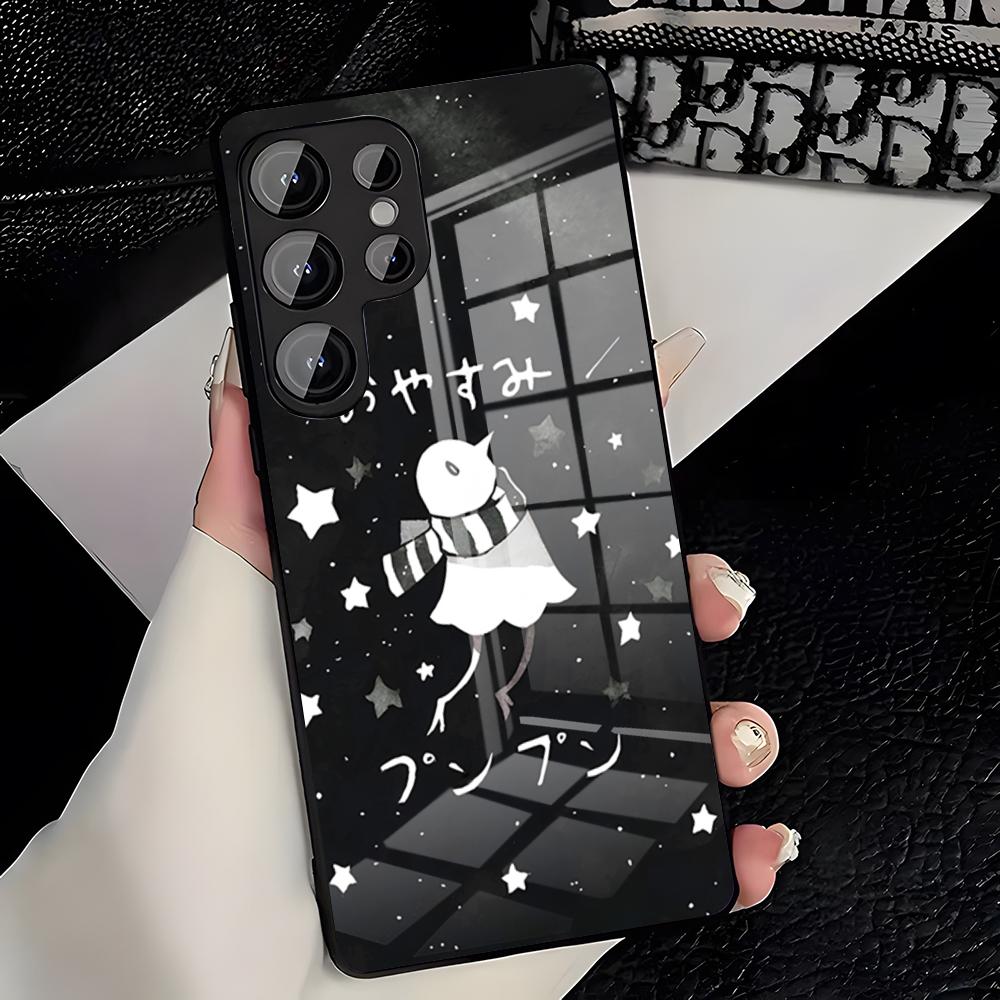 Чехол для телефона 'Хорошей ночи, Пунпун' для Samsung A25 A13 A33 5G A54 A36 A35 A56 A52 A14 Ударопрочная стеклянная крышка
