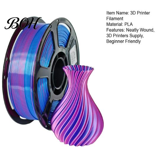 Satin Finish Multicolor Filament Silk PLA 3D Printer 1.75mm, 1kg Spool High Toughness FDM Accessories Filament, for Models Printing Strong