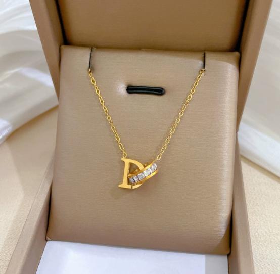 SHC43A-SHC68A Custom Fashion Pendant Necklaces Women's Jewelry Stainless Steel Chokers Pearl Chains Necklace Set for Women Girls
