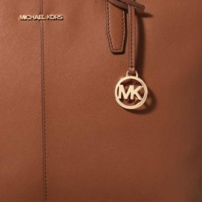 Michael Kors Бренд Jet Set Логотип Открытый Застежка Сумка-тоут Сумка-тоут Сумка для покупок Ручная Покрытие Холст Сумка через плечо Средняя Женская Коричневый