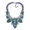 New Color Fashion Leaf Alloy Full Diamond Necklace Accessories Double Chain Clavicle Chain
