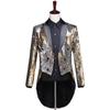Men's Sequin Tuxedo Top Personality Trend Magic Show Clothing Shiny Clothing Club Clothing Dance