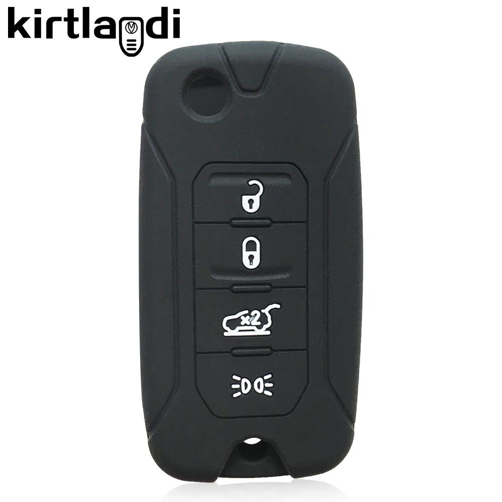 Держатель для ключей Силиконовый чехол для ключей для Jeep Renegade Compass 2016 2019 2020 2021 2/3/4 кнопки Пульт Защита Складной