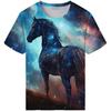 Футболки с изображением лошадей, мужские рубашки с 3D-принтом, повседневные летние топы с дизайном унисекс