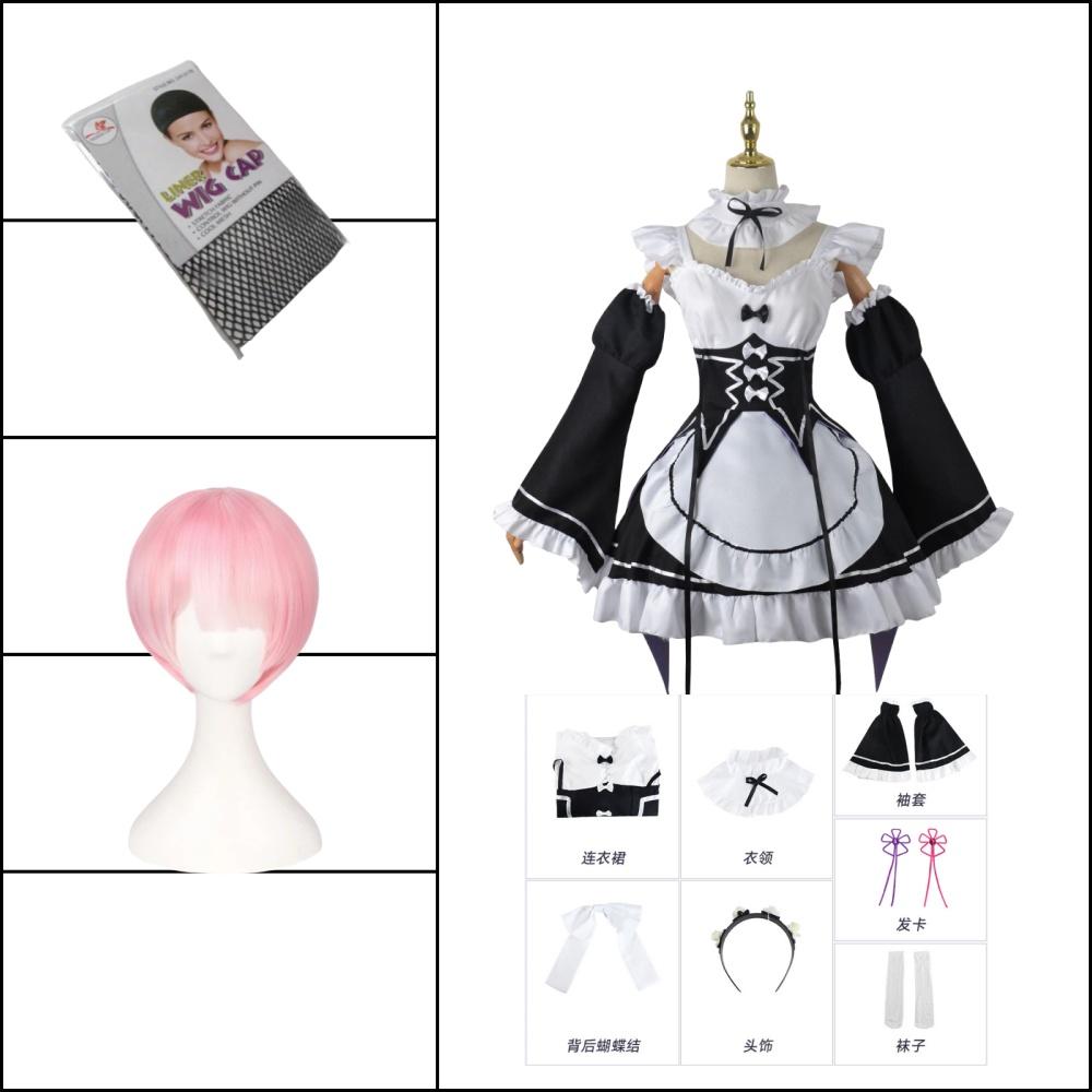 Аниме Ram Rem Lolita Maid, косплей Re Life In A Different World From Zero, костюмы, женское платье Лоли, костюм для вечеринки на Хэллоуин