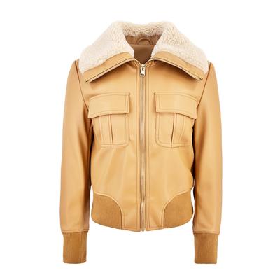 Кожаная куртка для женщин, зимняя, новый стиль, меховой воротник, дизайнерская куртка, приталенная, короткая, из овечьей шерсти, плюс замшевая кожаная куртка