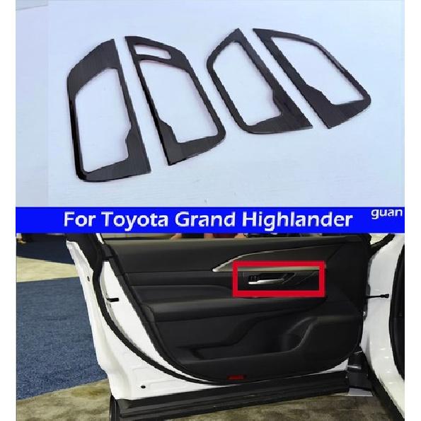 Car interior handle Decorative frame Black For Toyota Grand Highlander 2024-2026