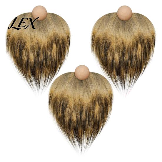 Plush Beard for Holiday Decor 3Pcs DIY Gnome Beards with Wooden Ball Noses, Beard, Dwarf Making Kit Faux Fur Handmade Christmas Elf Doll Decorations