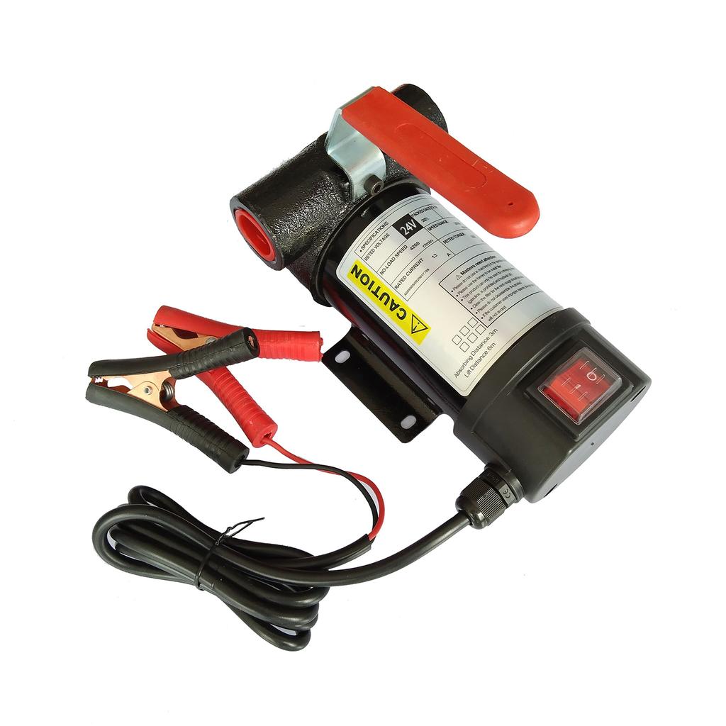 24V Pump Portable Electric Fuel Transfer Pump 45 LCelsiusmin for Vehicles Red