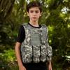 Kids Tactical Vest Multi-Pocket Adjustable Canvas Vest Outdoor Combat Vest for Boys Girls Role-Playing Hunting Game Training Gear