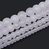 Natural Milk White Jade Stone Round Chalcedony Beads For Diy Jewelry Making 15 Inch