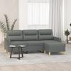 Vidaxl 3-Osobowa Sofa Z Podnóżkiem, Ciemnoszary, 180 Cm, Tkaniną