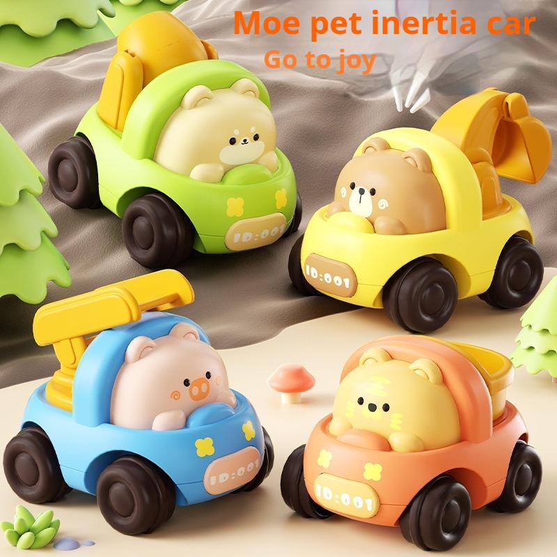Children's Boy Inertia Car Fire Engineering Car 1-2-3 Years Old Toy Cute Pet Inertia Car