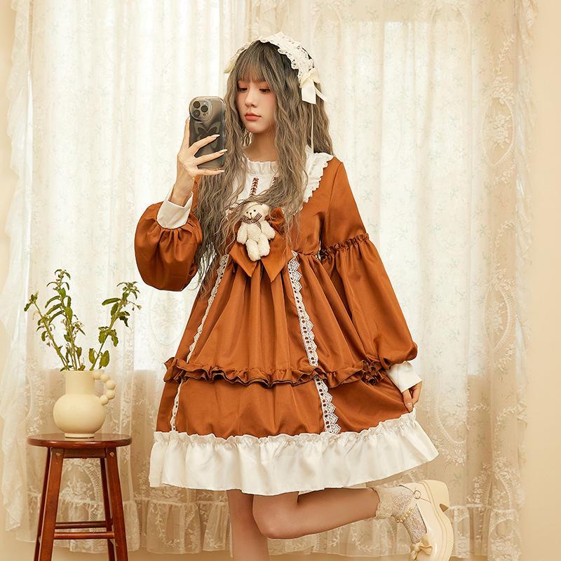 Весенний комплект юбки в стиле Лолита: Милое японское платье в стиле Soft Girl для принцессы, для повседневной носки