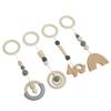 4pcs Stroller Pendant Toys Baby Play Gym Wooden Hanging Toys for Toddlers Infants Grey