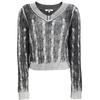 ONLY Women's Vintage Distressed Cable Knit V-Neck Sweater