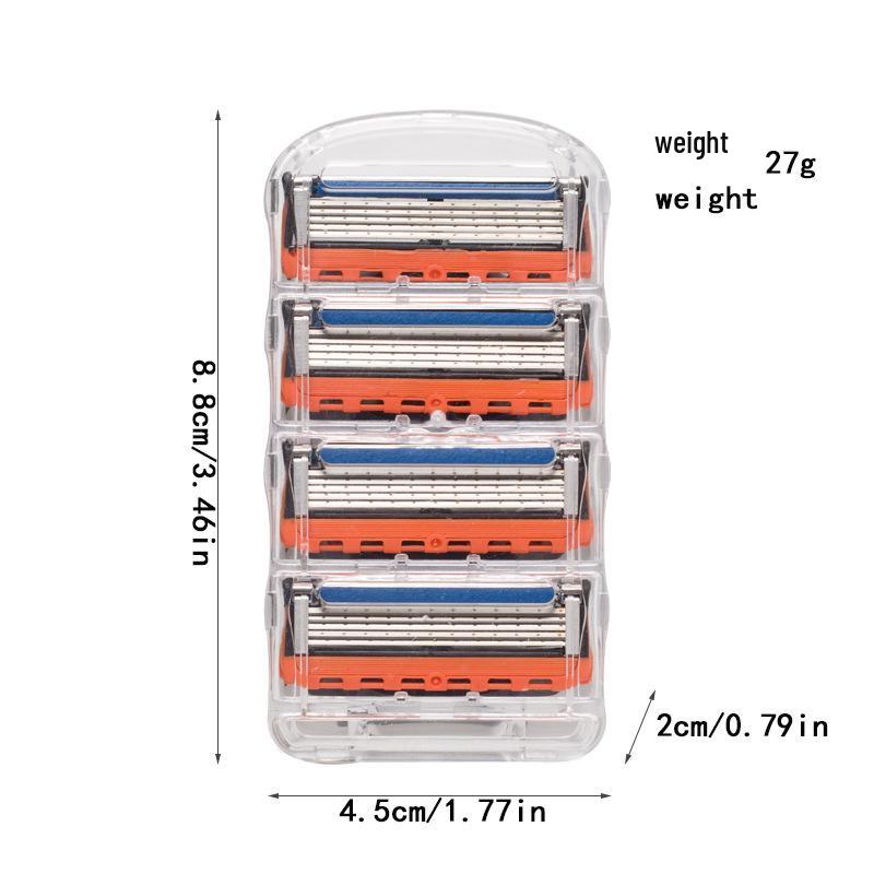 Three-Layer Manual Men's Razor with Replaceable Blades