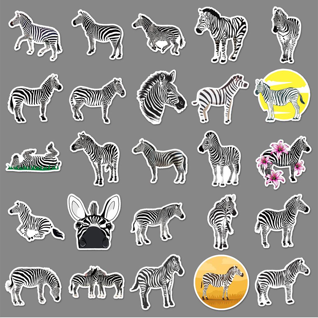 50 Зебра Личность Дудл Мультяшное Животное Дети Когнитивное Украшение Чехол для Мобильного Телефона Наклейки для Чемодана Водонепроницаемые