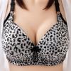 Underwear Women's No Steel Ring Bra Plus Size Bra Thin Gather-up Type Breast Beautiful Back Leopard Pattern Women Plus Size Underwear
