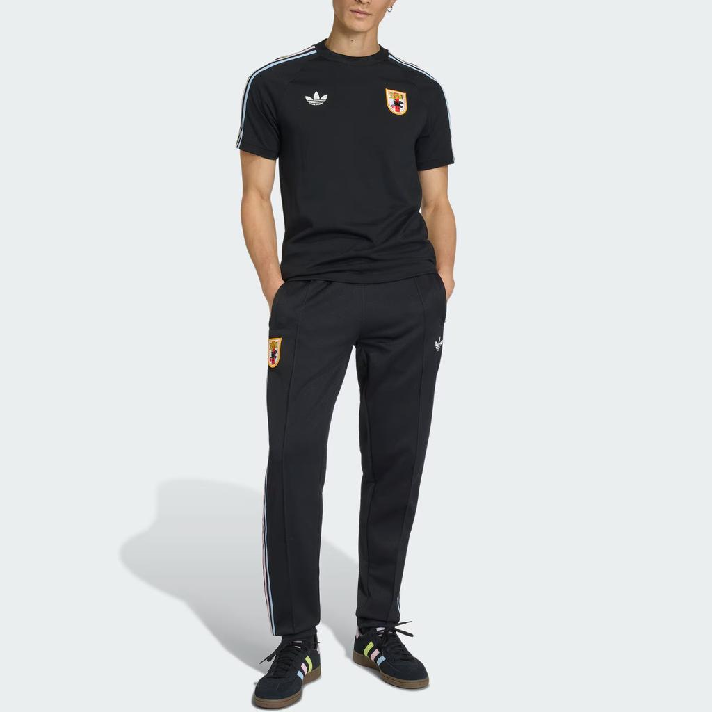 adidas Оригиналы Япония Ретро Футбол Повседневная Культура Облегающий Крой Вязаный В Полоску Футболка С Коротким Рукавом Мужские Топы KA1521