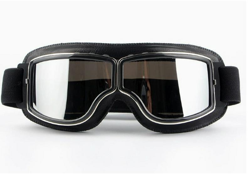 Retro Windproof Harley Riding Goggles with HD Mirror Lenses