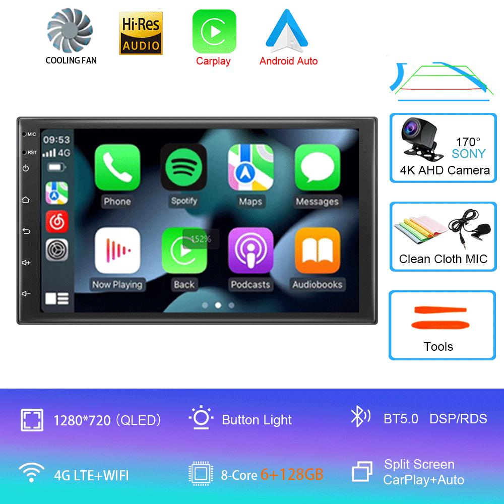 Универсальная 7" Автомагнитола GPS 2 din Android 11 Auto Carplay Для Volkswagen Nissan Hyundai Toyota Мультимедийный плеер