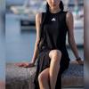 Adidas Pure Color Casual Round Neck Sleeveless Dress Women Dress Black IT4350