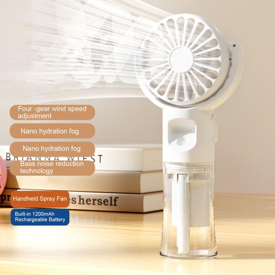 Handheld Spray Fan USB Rechargeable Adjustable Summer Personal Water Mist Fan Portable Travel Outdoor Pocket Mini Cooling Fan