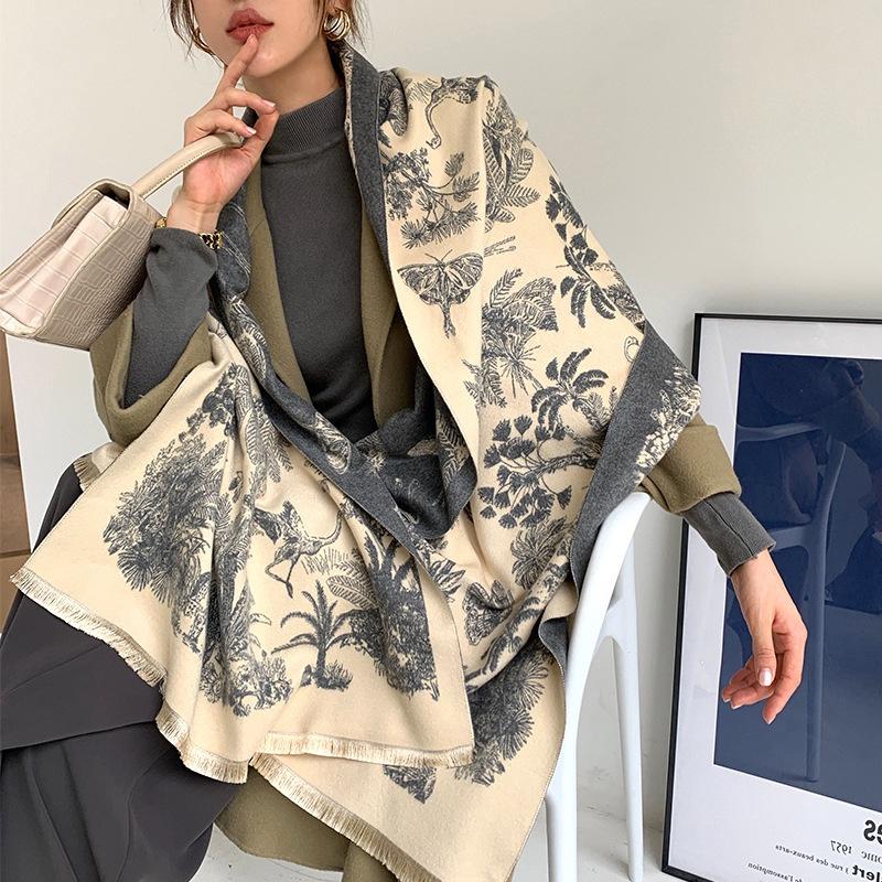 Women Scarf Cashmere Thickened Warm Shawl Office Air-conditioning Blanket