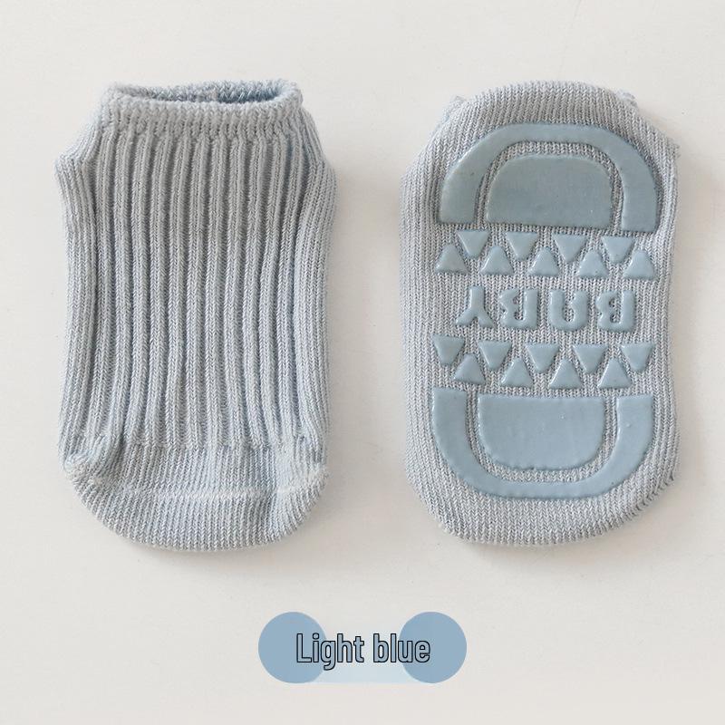 Spring/Summer Anti-Slip Combed Cotton Baby Socks - Infant Walking Floor Socks