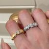 Кольцо-открытие из металла с матовым цирконием премиум-класса в стиле ретро, легкое, роскошное, изысканное, модное, для поездок на работу