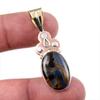 Natural Pietersite Gemstone 925 Solid Sterling Silver TwoTone Pendant 1.75" U1i58
