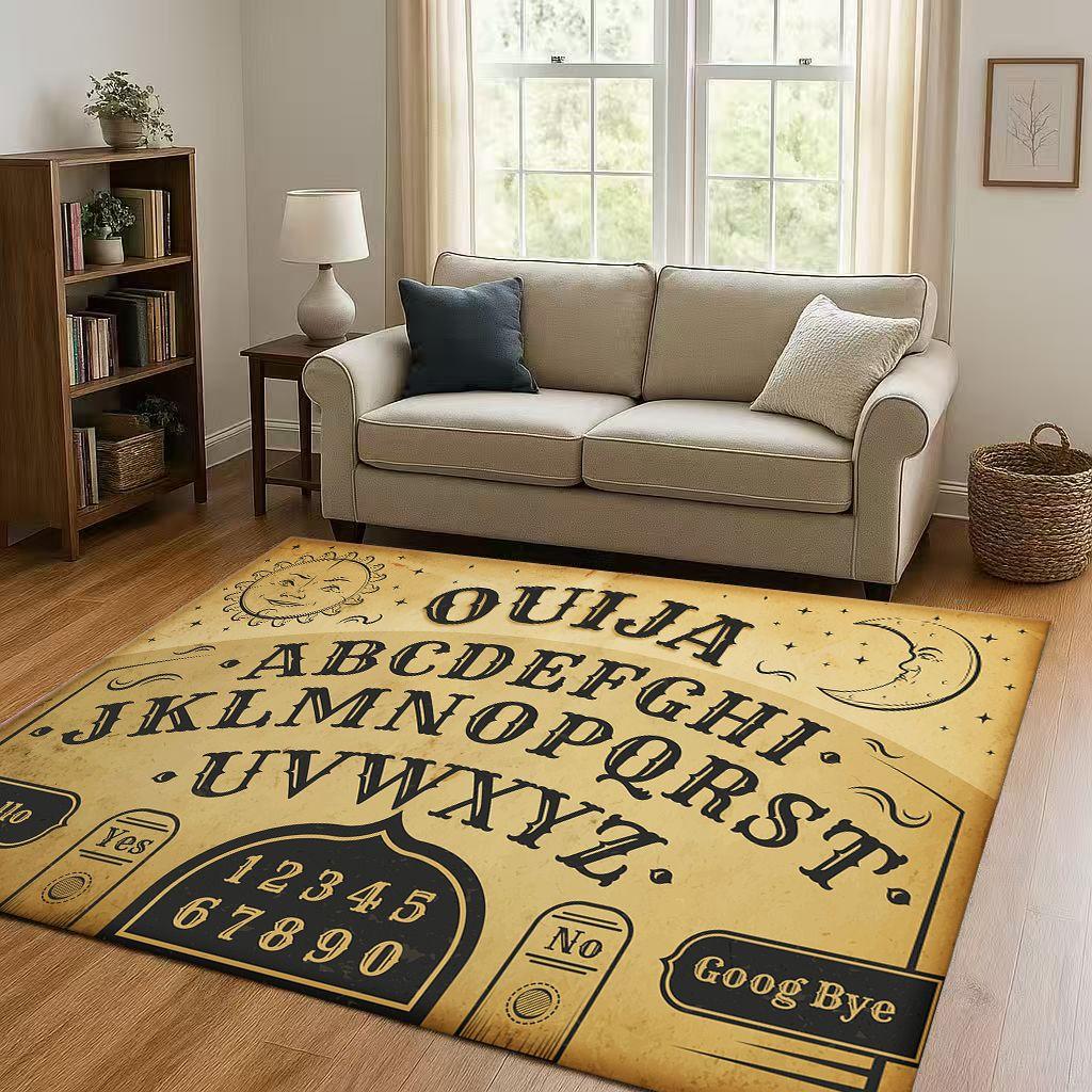 HD Retro Witch Spirit Ouija Board Art Living Room Non-Slip Area Rug Carpet for Bedroom Kids Playroom Sofa,Home Decor Doormat