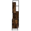 3 Piece Bathroom Furniture Set Smoked Oak Wood Based Material