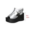 Fashion Casual Basic High Heel Rubber Sandals for Women 2024 New Hot Sale Summer Wedges Ladies Shoes Solid Zipper Pu Women's Sandals