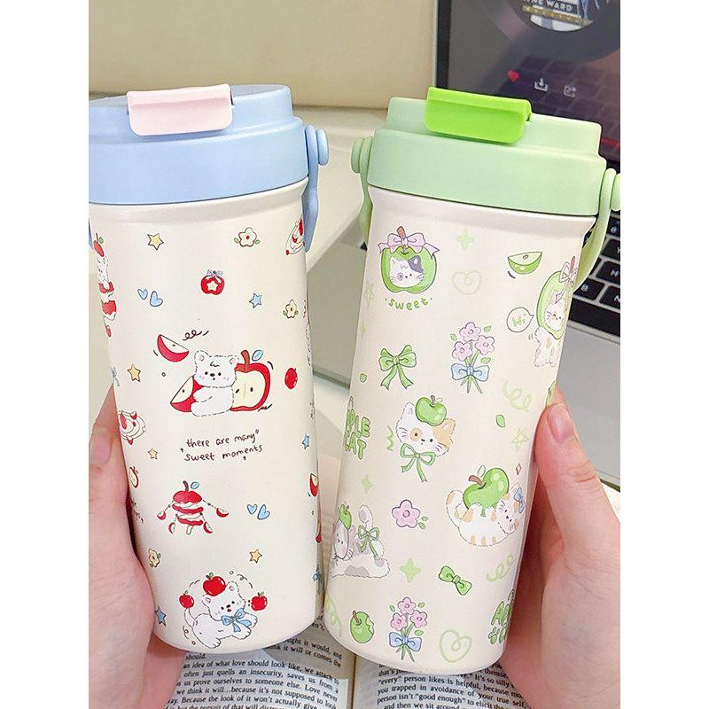 Large-Capacity Thermos Cup for Women, Good-Looking Ice Cup, Portable Car Coffee Cup, Outdoor Sports Water Bottle, Tea Cup