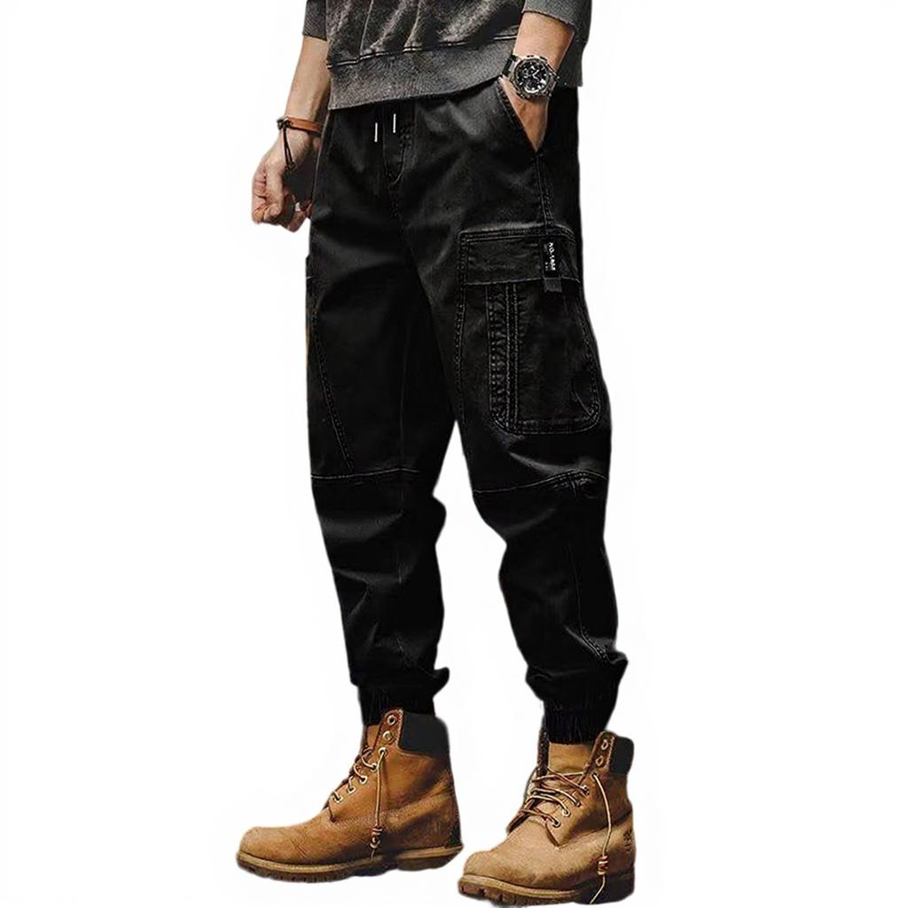 Мужские Повседневные Свободные Прямого кроя Большого размера Широкие брючины Рабочая одежда Брюки