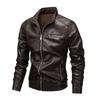 Large Size Fashion Coat Stand Collar Casual Spring and Autumn Thin Zipper Slim Men Motorcycle Leather Coat