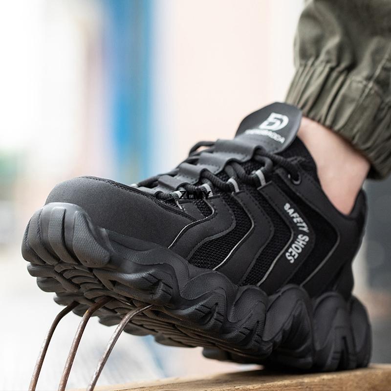 Модные новые женские защитные ботинки со стальным носком, рабочие туфли на платформе, легкие антипрокольные и противоударные защитные ботинки, женские рабочие ботинки