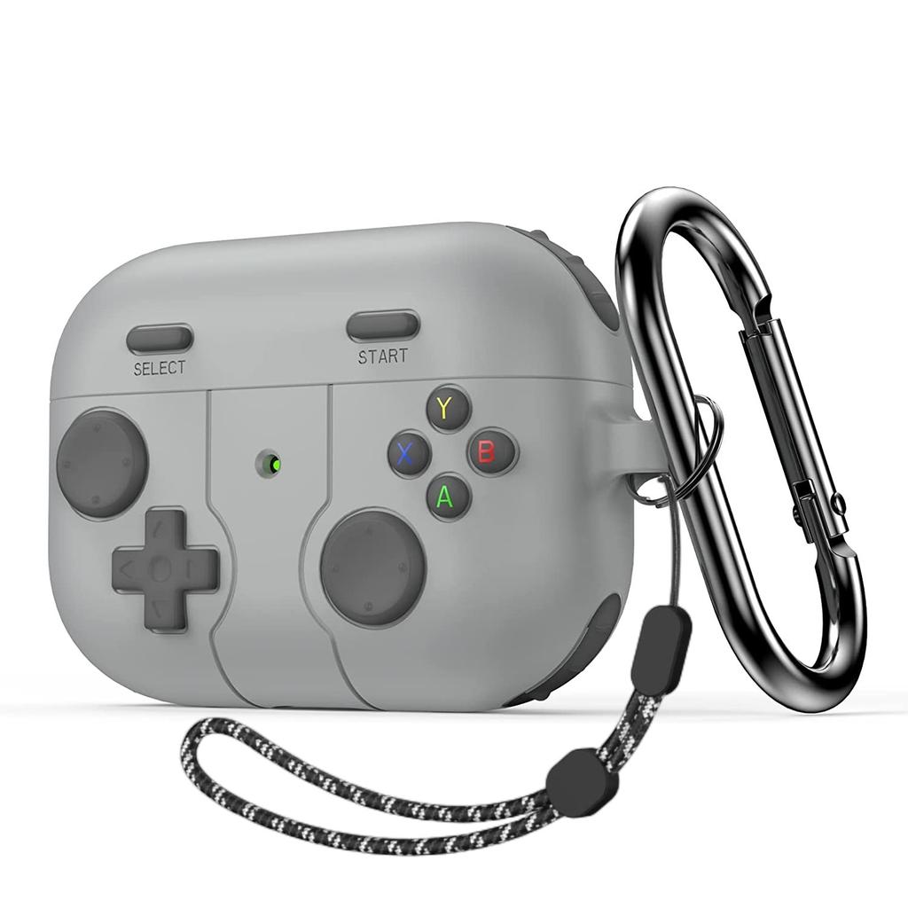 Для чехла для Airpods Pro 3 с брелоком Мягкий силиконовый защитный чехол-накладка с дизайном классической игровой консоли для Airpods Pro 3 (черный)