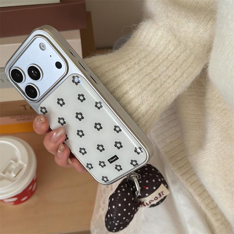Корейский чехол-шнурок с цветочным принтом для iPhone 17, 16 Pro Max, 15, 14 - Новая модель