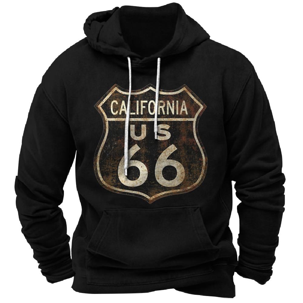 Винтажное худи Route 66 3D-принт Толстовки Модные толстовки Свитшоты Для мальчика Женская Мужские спортивные костюмы Мужская Женская Одежда толстовки