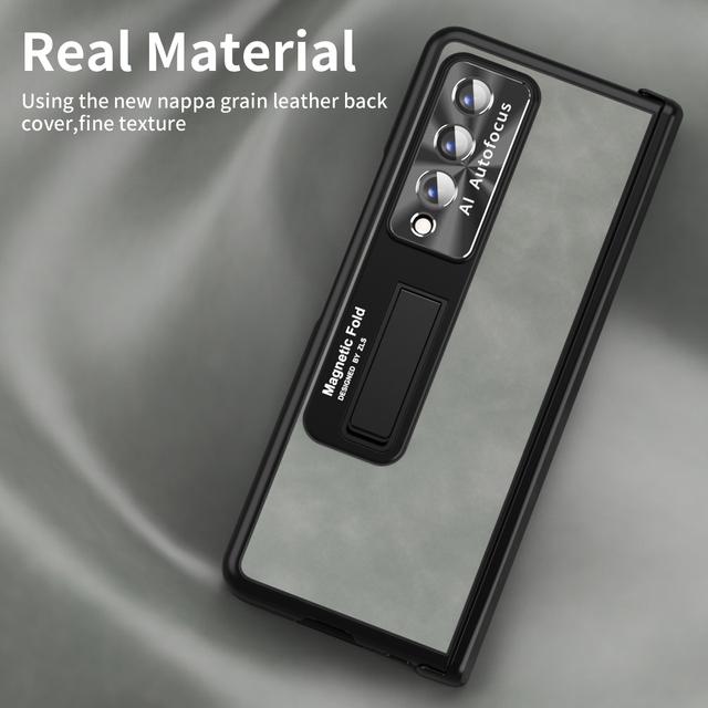 Кожаный защитный чехол с подставкой для всего тела для Samsung Galaxy Z Fold4 5g Fold 4 Fold3 Fold 3 Zfold4 противоударный стеклянный пленочный чехол