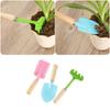 3Pcs Trowel Rake Shovel Kids Gardening Tools Set with Wooden Handle Small Shovel Rake Kit  Yard